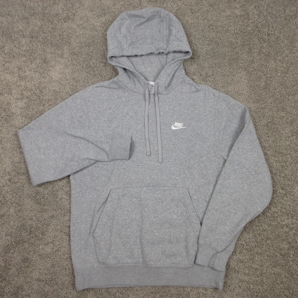 Nike Sweater Mens Small Gray Sportswear Club Fleece Pullover Hoodie Sweatshirt
